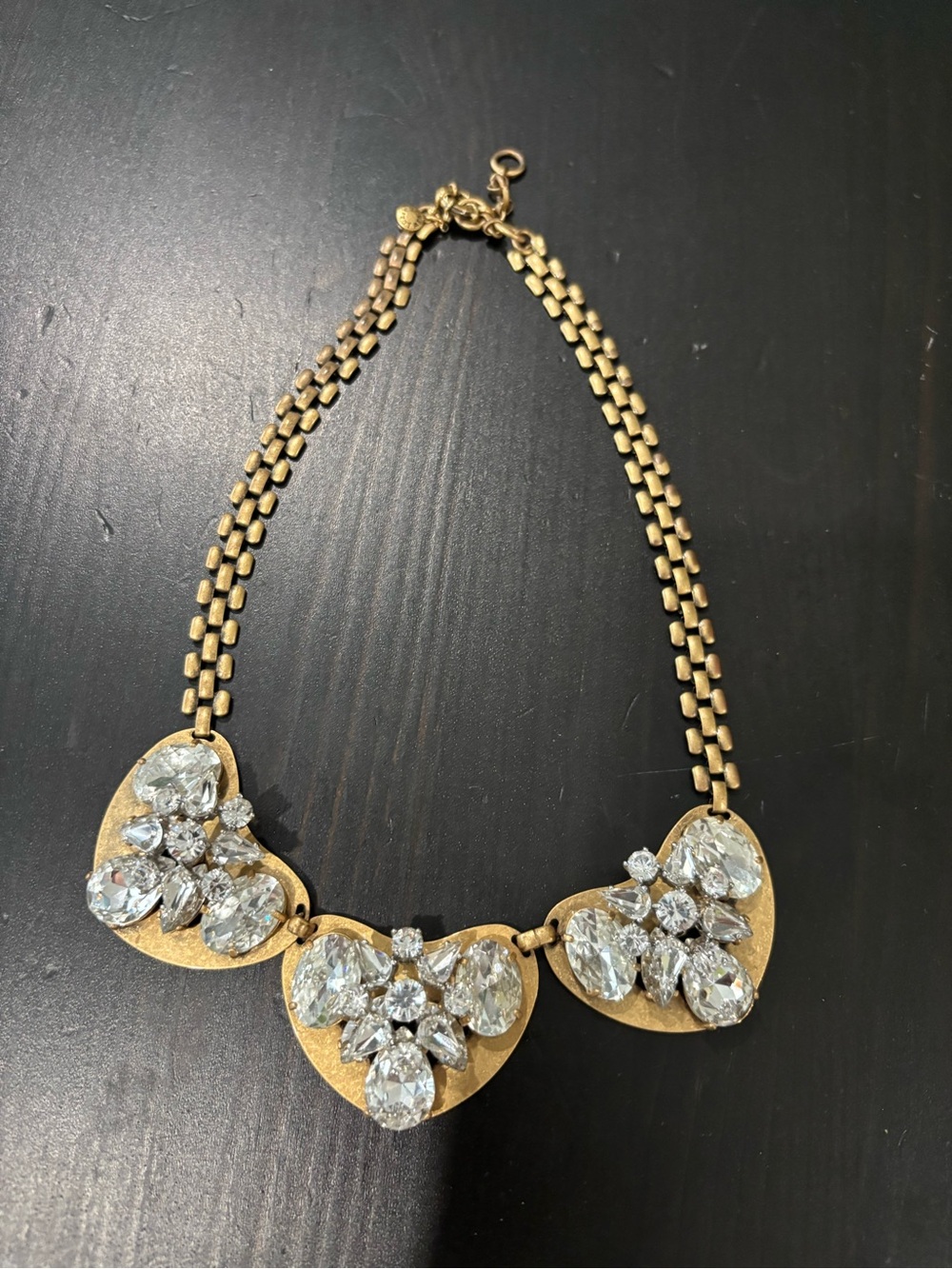 J.crew Gold-tone Heart Crystal Statement Necklace - Women Jewelry